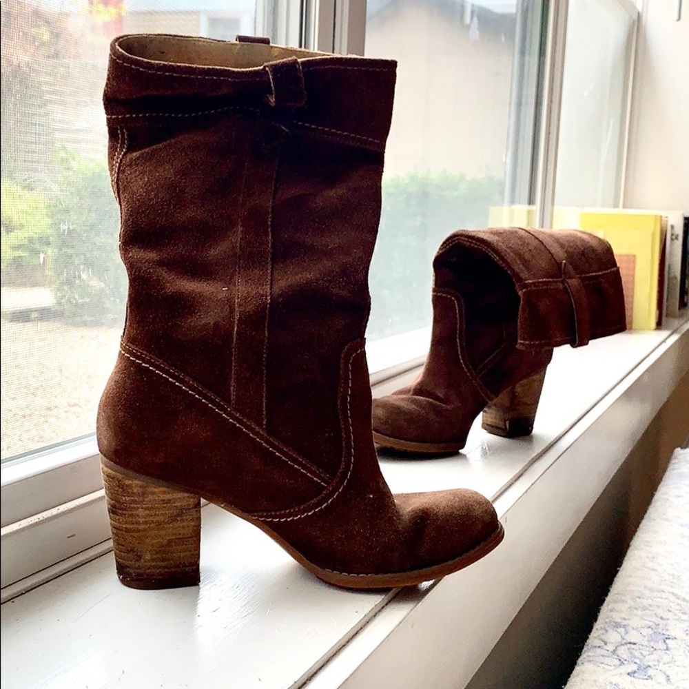 70s style Brown Waterproof Suede Boots Timberland